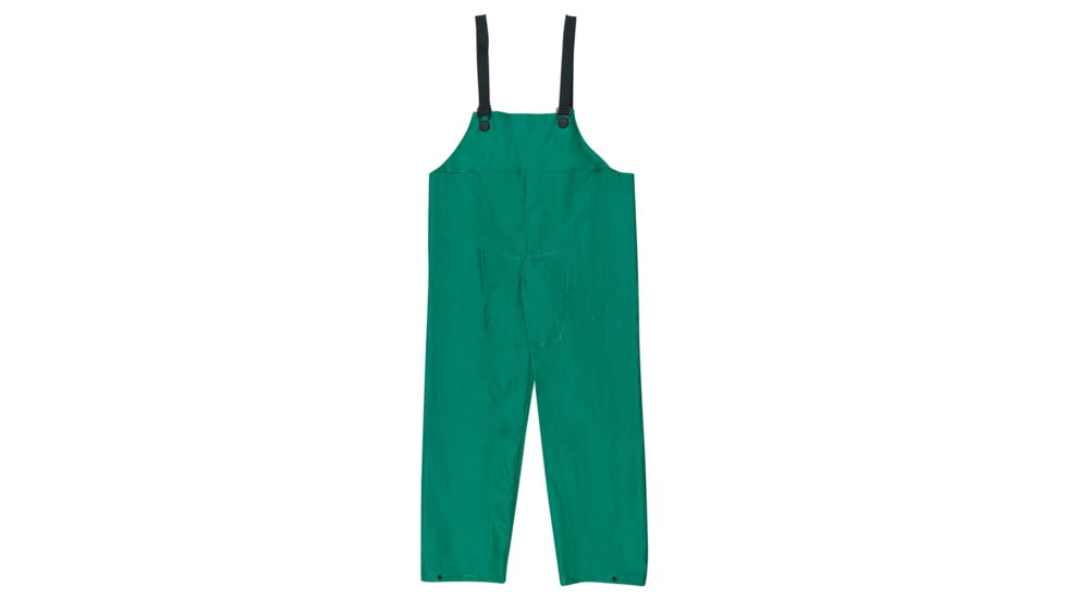 MCR Safety Dominator Series Waterproof Rain Pants, .42mm PVC/Hi-Tensile Poly/PVC, Bib Style Pant with No Fly Front, Green, 5X, 388BFX5