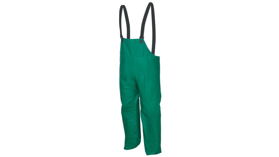MCR Safety Dominator Series Waterproof Rain Pants, .42mm PVC/Hi-Tensile Poly/PVC, Bib Style Pant with No Fly Front, Green, 5X, 388BFX5