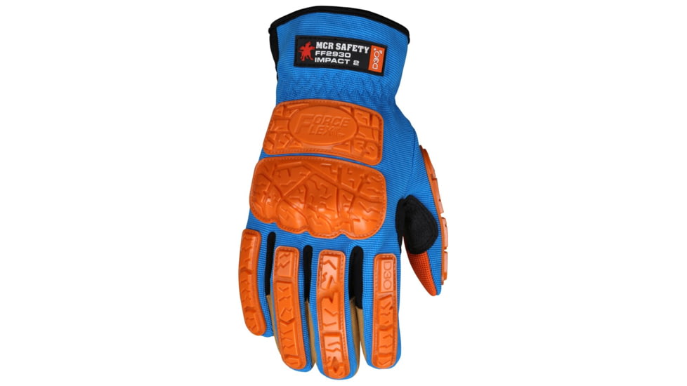 MCR Safety ForceFlex Mechanics Gloves, D3O Back of Hand and Padded Palm, Two-way Spandex Back, MaxGrid Reinforced Palm, Tan, XX - Large, FF2930XXL