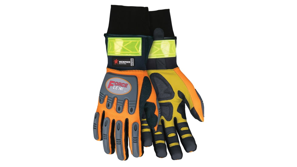 MCR Safety ForceFlex Mechanics Work Gloves, Thinsulate Lined for Warmth, Rough Reinforced Clarino Leather Padded Palm, Wind and Water Resistant, Black and Gold, XX - Large, HV200XXL