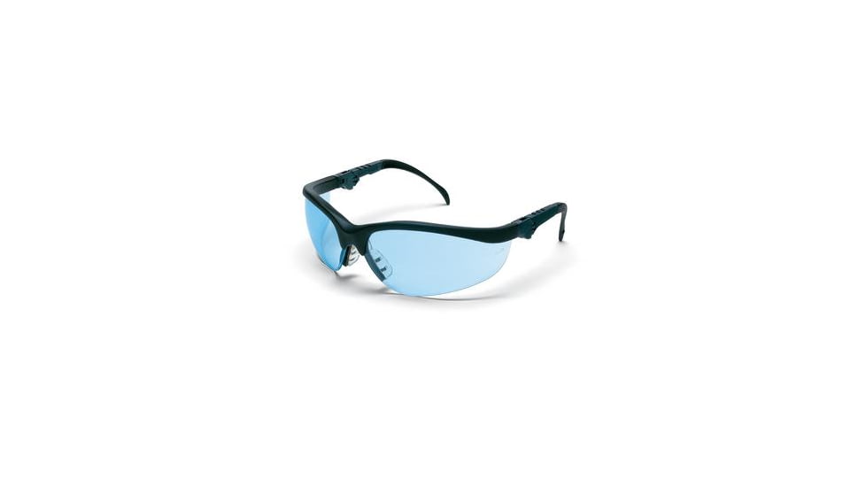 MCR Safety Glasses Blk Fr Lt Bl Lens PK12 KD313, Each