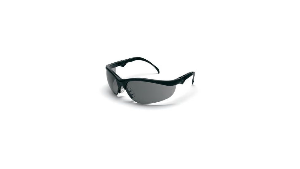MCR Safety Glasses Blk Frm Gray Lens PK12 KD312, Each