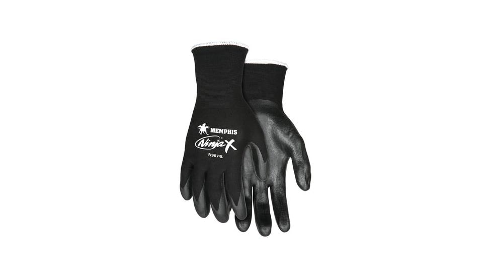MCR Safety Gloves 15G Nylon Blk Md PK12PR N9674M, Package