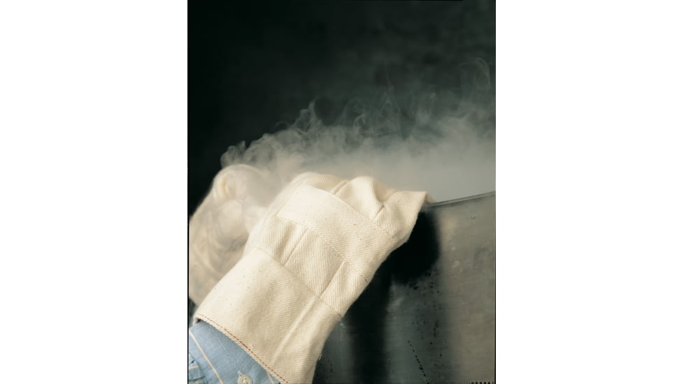MCR Safety Hot Mill Work Gloves, 24oz Cotton Fabric, 2.5in Band Top and Knuckle Strap, Recycled Liner, Regular Weight, Natural, Large, 9124K