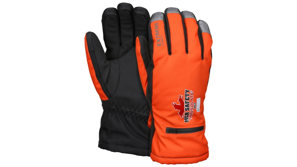 MCR Safety Insulated Mechanics Gloves, 200 gram Thinsulate Lining, MAXGrid Material Palm, Inner Elastic Snow and Ice Cuff, Black/Hi-Vis Orange, X - Large, 983XL