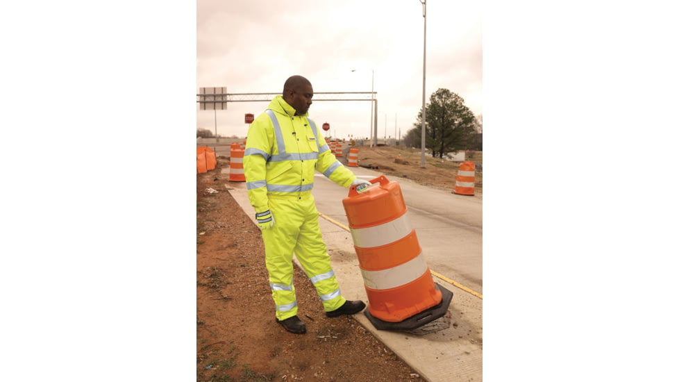 MCR Safety Luminator Hi-Vis Insulated Jacket, Attached Drawstring Hood, Silver Reflective Stripes, Fluorescent Orange, XL, BMRCL3LXL, Fluorescent Orange, XL, BMRCL3LXL