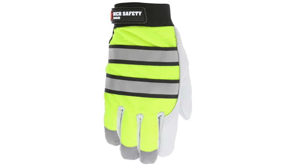 MCR Safety Mechanics Gloves Insulated Grain Goatskin Palm, White, X - Large, 968XL