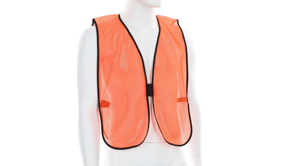 MCR Safety Mesh Safety Vest, Lightweight Poly Mesh, Non-ANSI Rated, Fluorescent Orange, One Size, V201