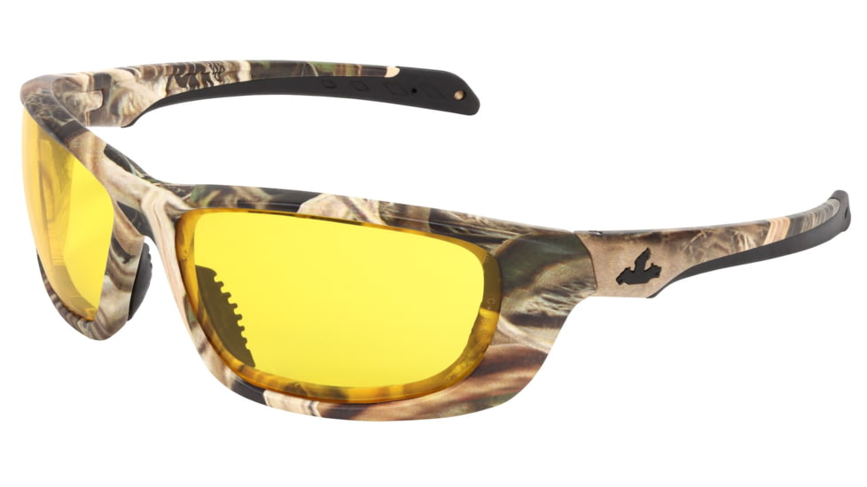 MCR Safety Mossy Oak Blades Swagger UD1 Series Camouflage Safety Glasses, Ultra Defense Ballistic Impact Protection, MAX6 Anti-fog Coating, Amber, One Size, MOUD114PF