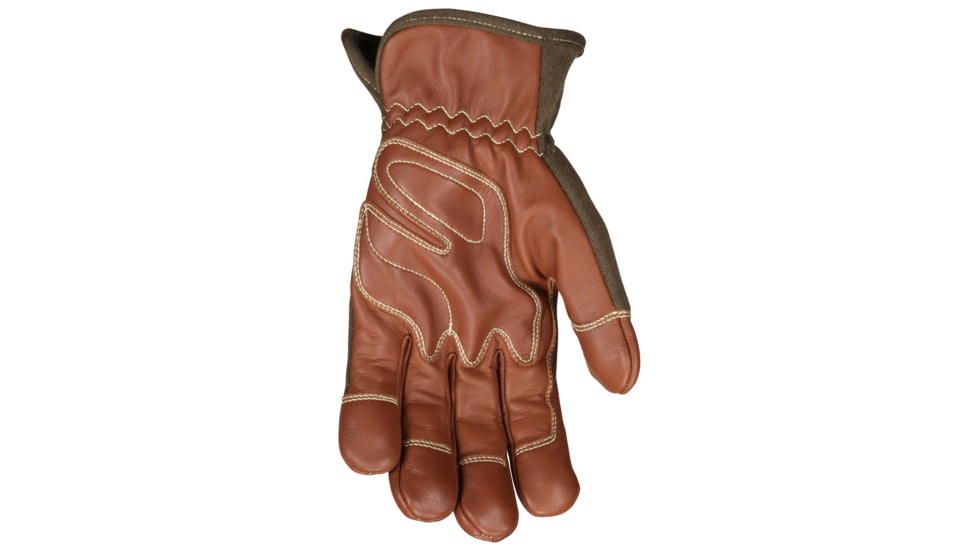 MCR Safety Mustang Utility Drivers Work Gloves, Grain Goat with Double Palm, DuPont Kevlar Lined and Sewn, Nomex Back with Wing Thumb, Brown, Medium, MU3624FRM