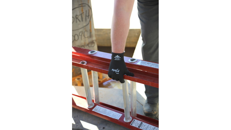 MCR Safety Ninja BNF Work Gloves, 15 Gauge Nylon/Spandex Shell, NFT Fully Coated, Black, X - Large, N96795XL