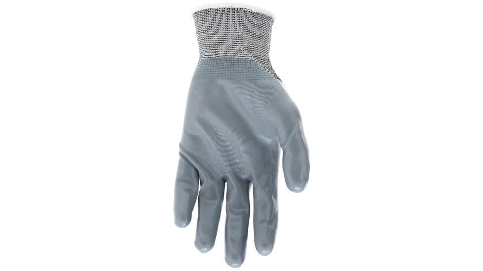 MCR Safety NXG Work Gloves, 15 Gauge Nylon Shell, Nitrile Coated Palm and Fingertips, Gray/White, Large, 9683L