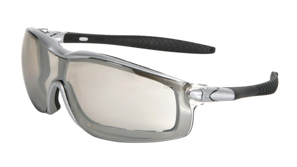 MCR Safety RT1 Series Foam Lined Safety Glasses, Anti-Fog Lens, Adjustable Ratcheting Temples, I/O Clear Mirror, One Size, RT129AF