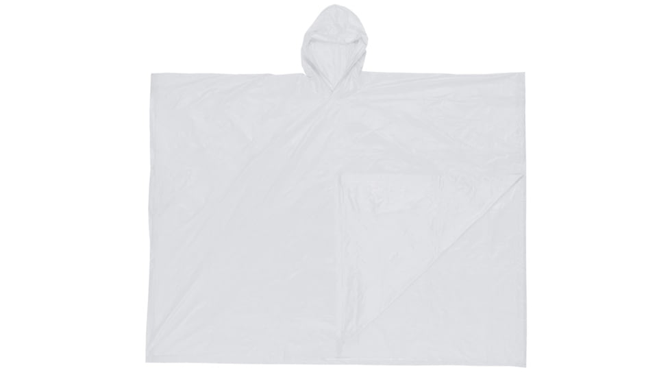 MCR Safety Schooner Disposable Rain Poncho, .10mm PVC, Attached Hood, Tote Pouch, Clear, One Size, O42