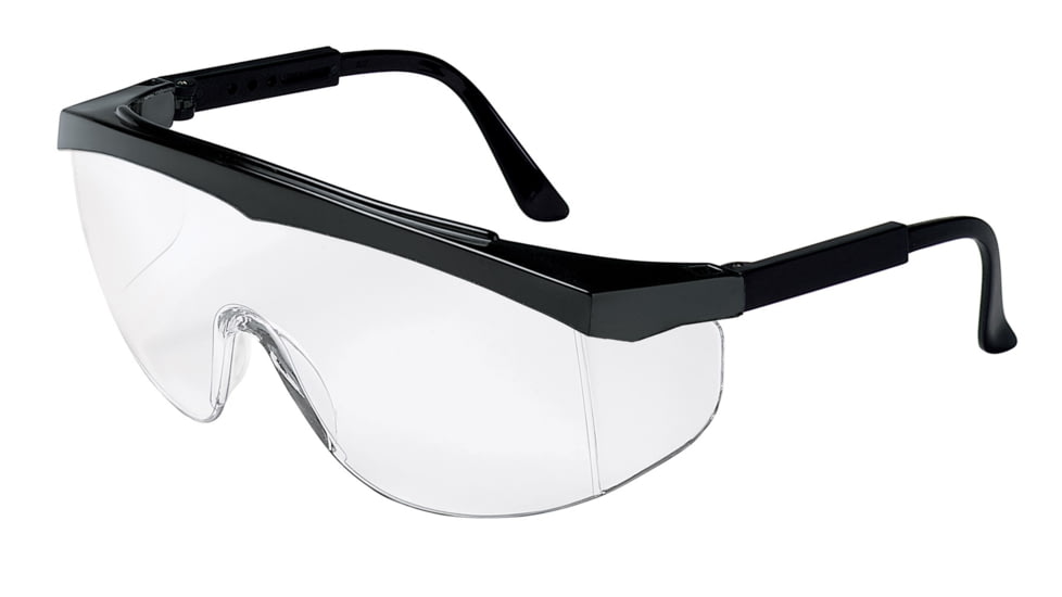 MCR Safety ST1 Series Safety Glasses with Uncoated Lenses, Wrap-Around Lens Design with Built-In Side Shields, Clear, One Size, SS010