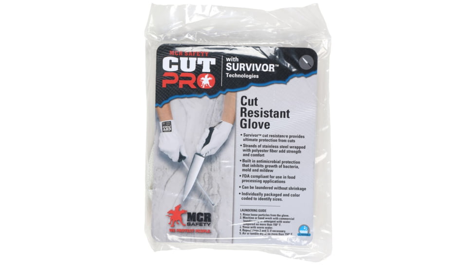 MCR Safety Survivor 7 Gauge Fingerless Cut Resistant Work Gloves, Light Weight and Cool, White, X - Small, 9349XSD