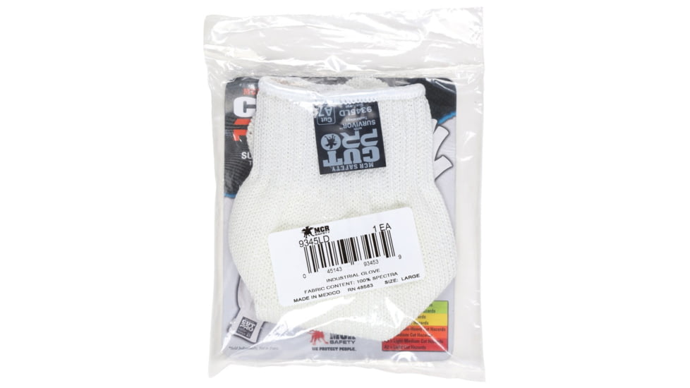 MCR Safety Survivor 7 Gauge Regular Weight Cut Resistant Work Gloves, Light Weight and Cool, White, X - Small, 9345XSD