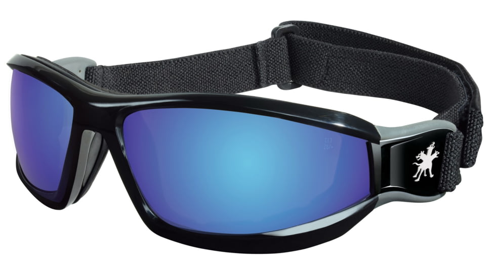 MCR Safety Swagger RP1 Series Safety Goggle, Foam Lined with Adjustable Strap, Blue Diamond Mirror, One Size, RP118B