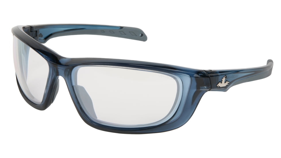 MCR Safety Swagger UD1 Series Safety Glasses, Co-Injected TPR over Polycarbonate Temples, I/O Clear Mirror/ Gray Blue frame, One Size, UD129