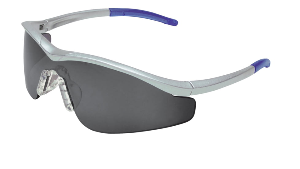 MCR Safety T1 Series Safety Glasses with UV-AF Anti-Fog Lens Coating, Hybrid Temple Design, Gray, One Size, T1142AF
