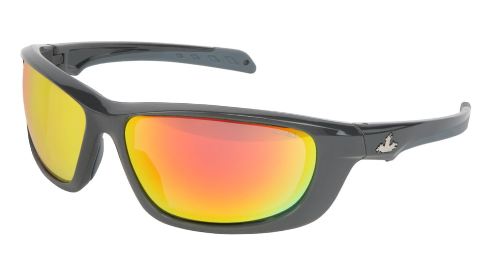 MCR Safety UD11RZ Swagger UD1 Series Safety Glasses, Co-Injected TPR over Polycarbonate Temples, Fire Mirror/ Gun Metal Frame, One Size, UD11RZ