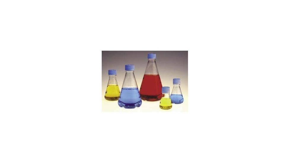 Nalge Nunc Disposable Erlenmeyer Flasks with Vented Closure, PETG, Sterile, NALGENE 4116-0125 Baffled Bottom Flasks