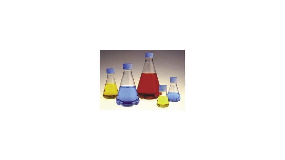 Nalge Nunc Disposable Erlenmeyer Flasks with Vented Closure, PETG, Sterile, NALGENE 4115-1000 Plain Bottom Flasks