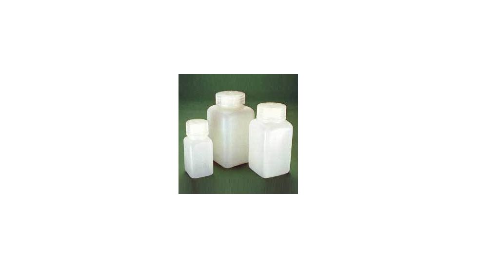 Nalge Nunc Square Bottles, High-Density Polyethylene, Wide Mouth, NALGENE 2114-0006