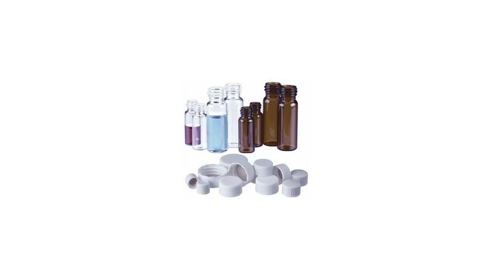 National Scientific Screw-Thread Sample Storage Vials, National Scientific B7815-20 White Storage Caps With Ptfe Liner