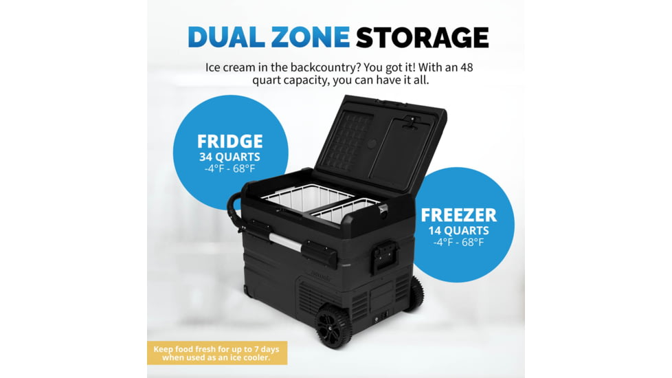 NewAir 48 Qt. Portable 12v/24v Electric Fridge/Freezer, Black, NPR048GA00