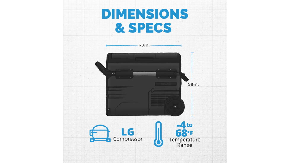 NewAir 48 Qt. Portable 12v/24v Electric Fridge/Freezer, Black, NPR048GA00