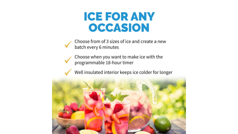 NewAir 50 lbs. Countertop Ice Maker, Black / Stainless Steel, AI-215SS