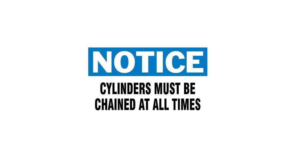 Brady 3inx5in Notice Chain Cylinders 262-60314, Unit PK