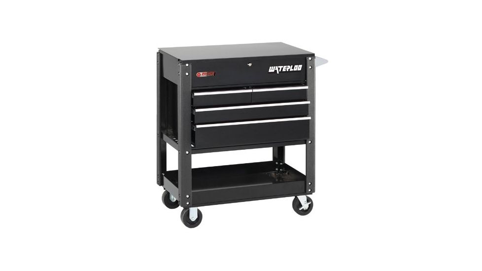 Waterloo 4 Drawer Metal Utility Cart Bl 797-UC410BK, Unit EA
