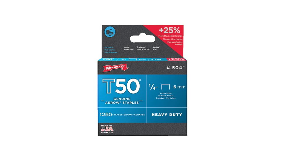 Arrow Fastener Pk/1250 1/2 In 12mmt50 Gu 091-50824, Unit PK