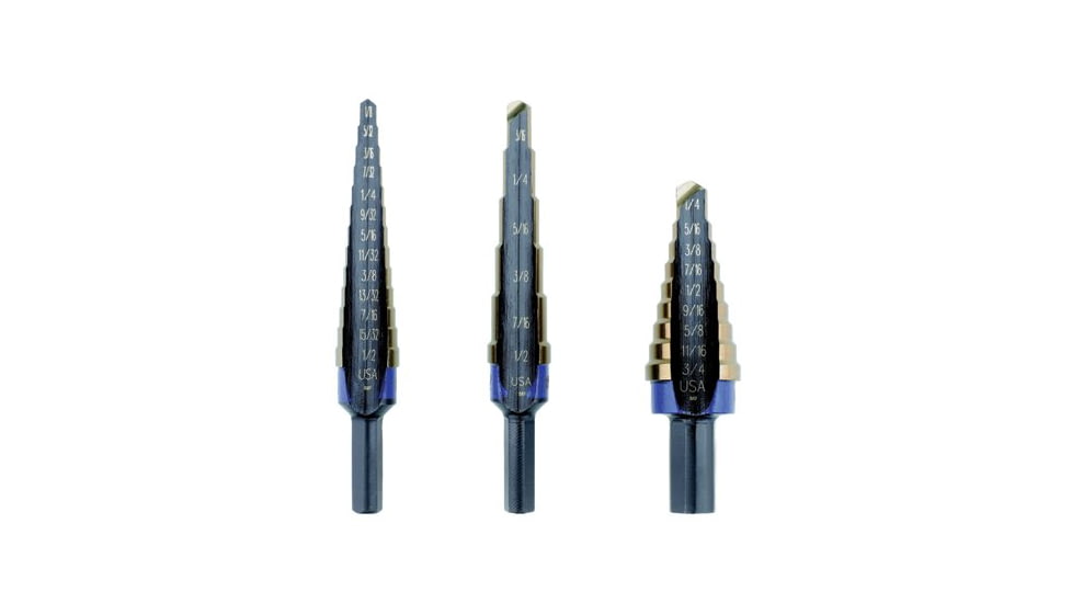 Irwin Unibit Cobalt 3pc Set 10231 10232 585-10502CB, Unit EA