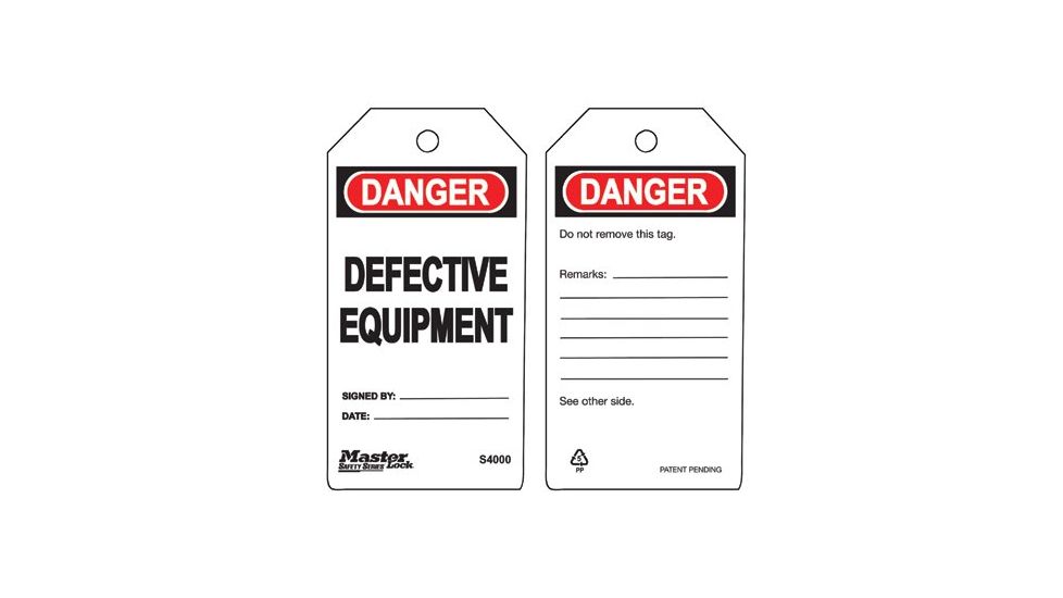 Master Lock Do Not Use - Unsafe Safety Tag 470-S4006, Unit PK