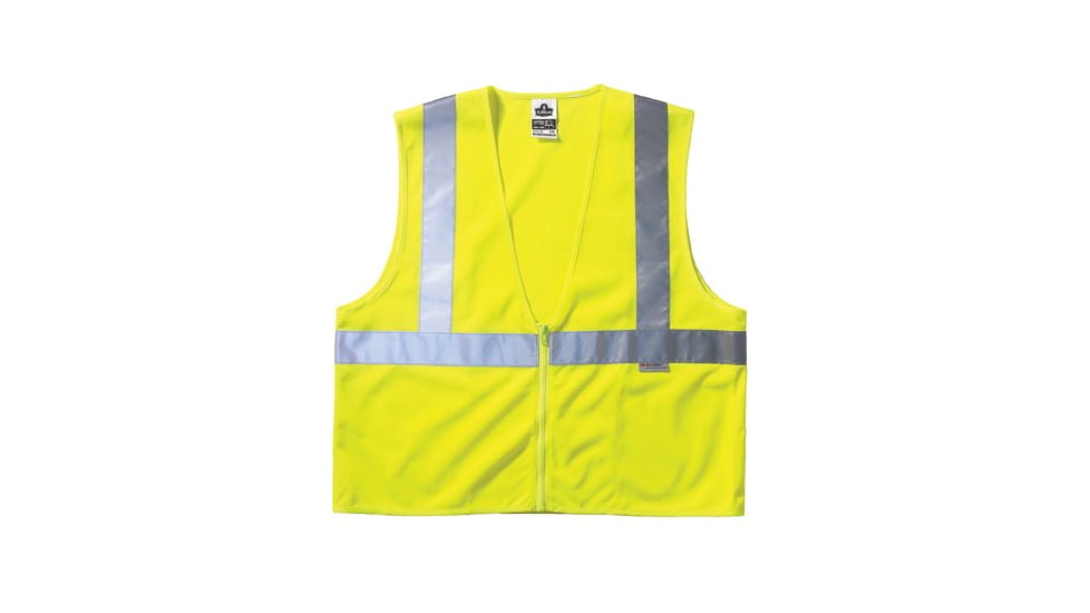 Ergodyne Lime Standard Vest Mesh Zip 150-21125, Unit EA