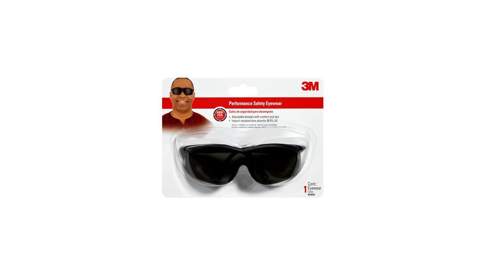 Peltor Tekk Protection Performance Safety Eyewear,Black Frame,Gray Lens,Case of 10 90969-00001T