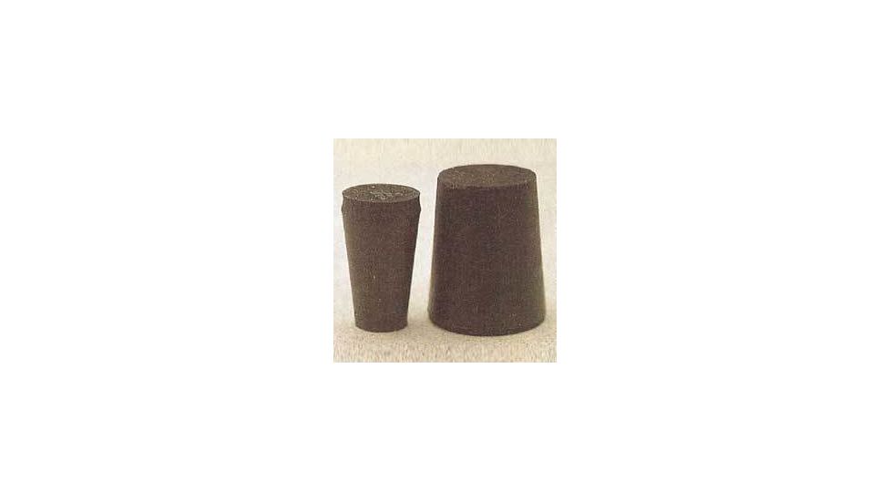 Plasticoid Black Rubber Stoppers, Solid 0-M290