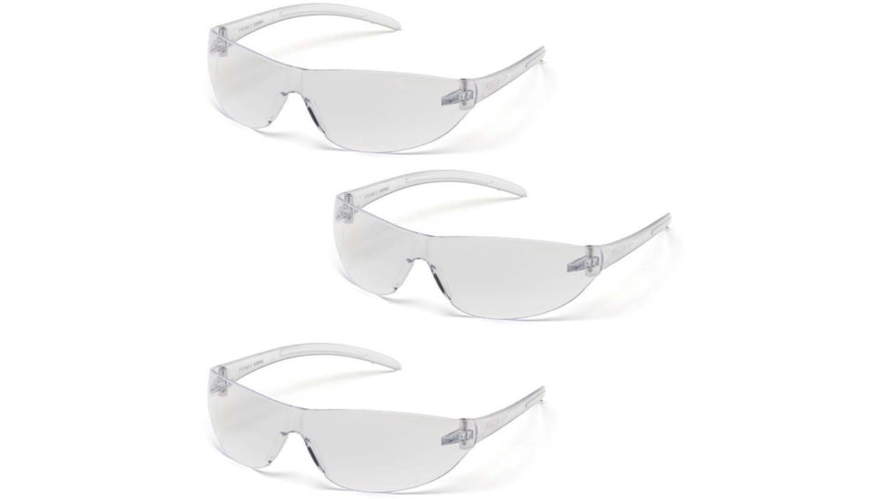 Pyramex Alair Safety Glasses - Clear Lens, Clear Frame, Pack of 3