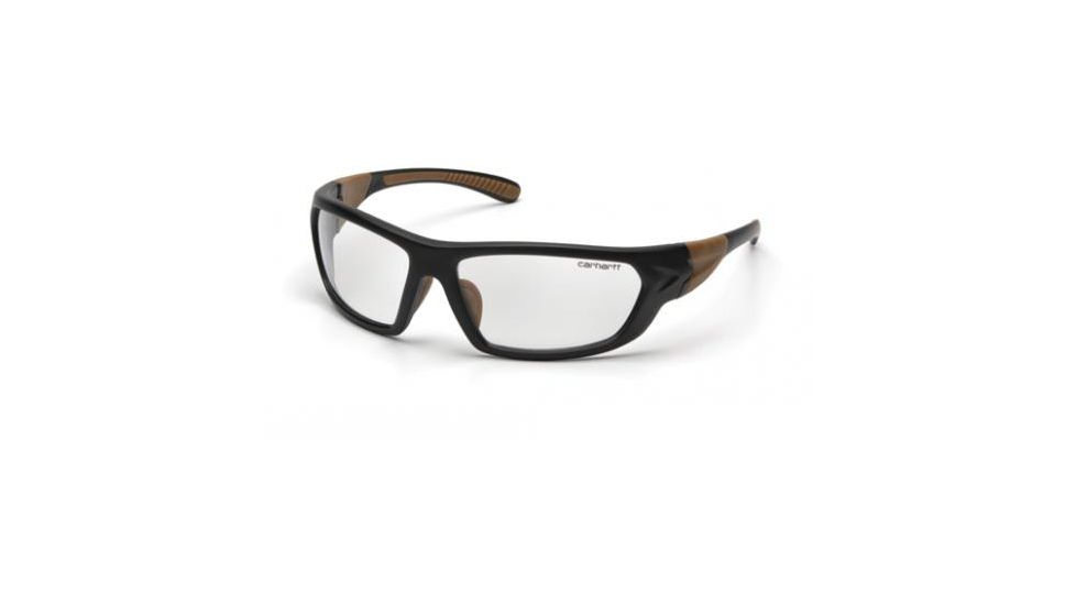 Pyramex Carbondale Safety Glasses, Clear Lens w/ Black/Tan Frame CHB210D
