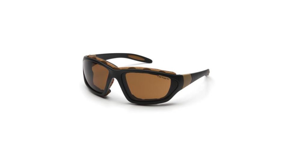 Pyramex Carthage Safety Glasses, Sandstone Bronze Anti-fog Lens w/ Black/Tan Frame CHB418DTP