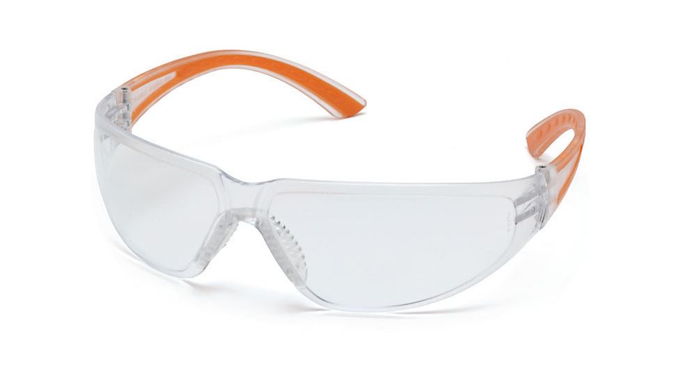 Pyramex Cortez Safety Eyewear - Clear Lens, Orange Temples Frame SO3610S