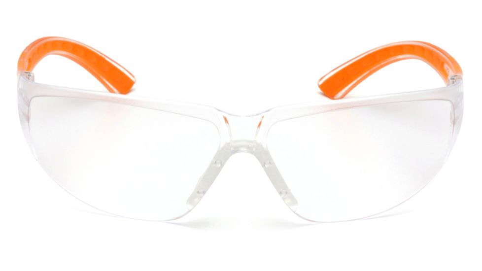 Pyramex Cortez Safety Eyewear - Clear Lens, Orange Temples Frame SO3610S