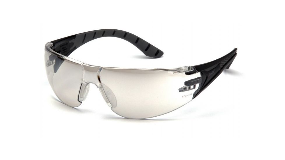 Pyramex Endeavor Plus Safety Glasses w/Indoor/Outdoor Mirror Lens, Black/Gray SBG9680S