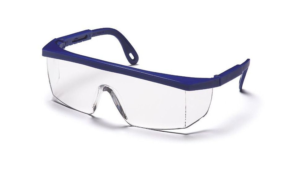 Pyramex Integra Safety Glasses - Clear Lens, Blue Frame SN410S