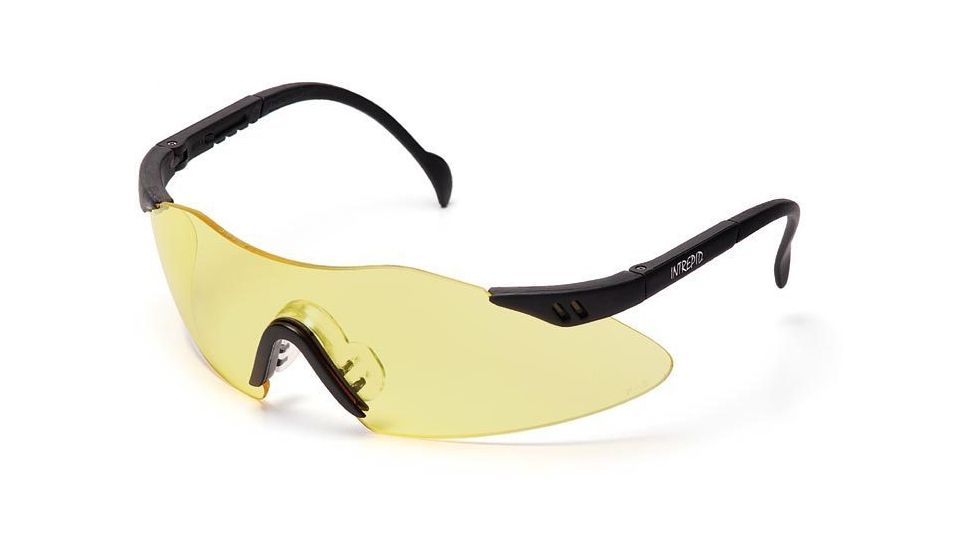 Pyramex Intrepid Safety Glasses - Amber Lens, Black Frame SB1630S