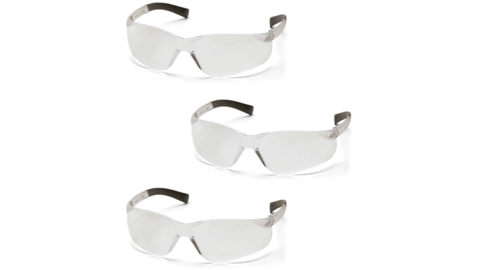 Pyramex Mini Ztek Safety Eyewear - Clear Anti-fog Lens, Clear Frame, Pack of 3