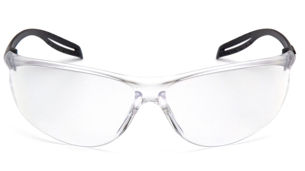 Pyramex Neshoba Safety Glasses w/Clear Anti-Fog Lens, Black, S9710ST